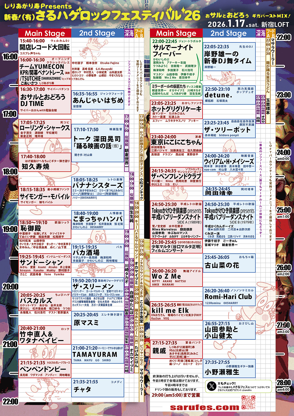 タイムテーブル（表）